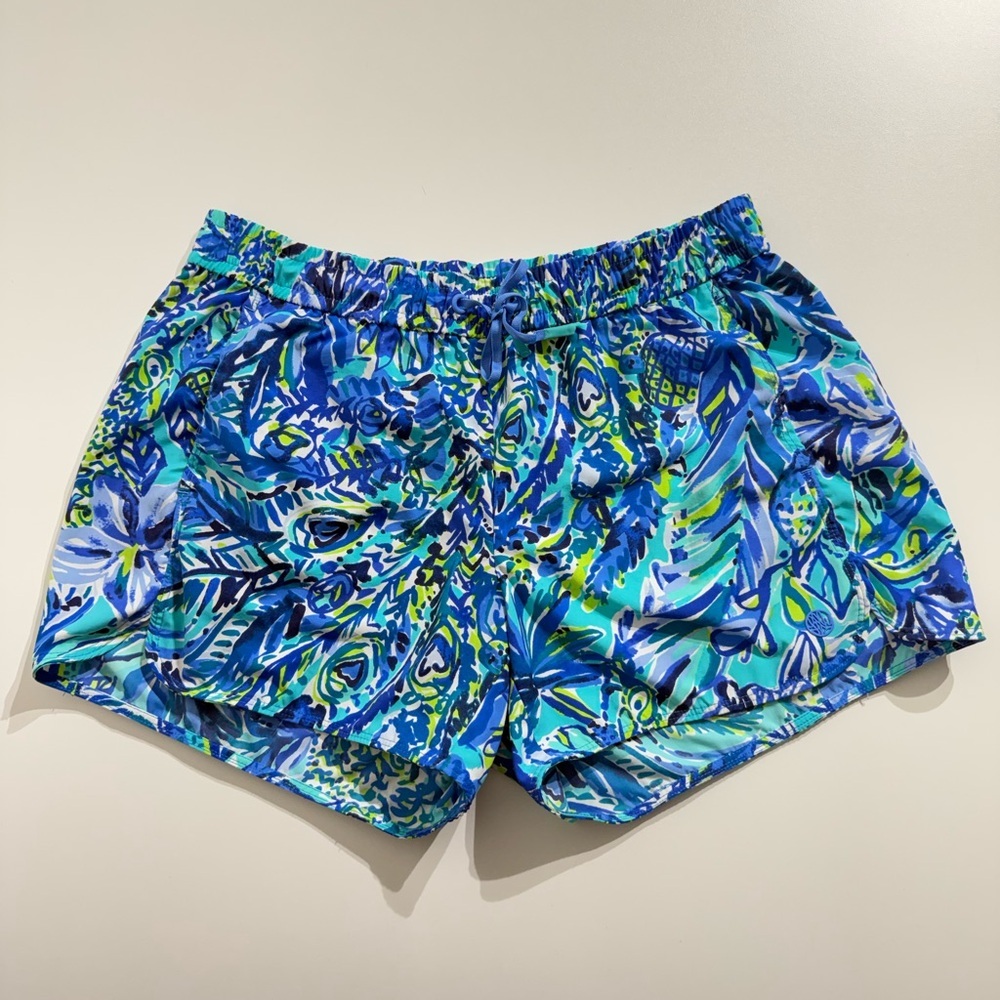Lilly Pulitzer Vibrant Blue and Green Athletic Shorts